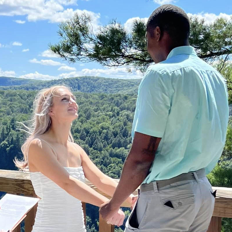 Happy Interracial Couple married by Robin of Engaiged Weddings