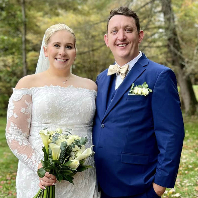 A couple that were wed by Robin Gaige of engaiged weddings.